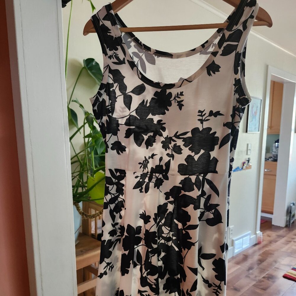 Black and white floral dress